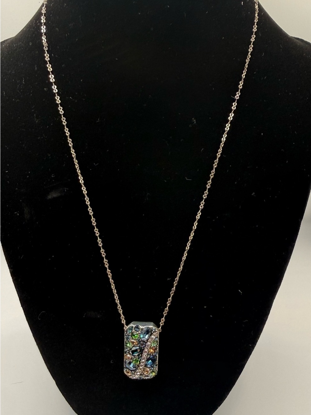 Brighton Reversible Multicolor Crystal Pendant Necklace Retired